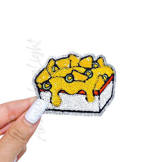Cheese Nachos Food Sequin Patch
