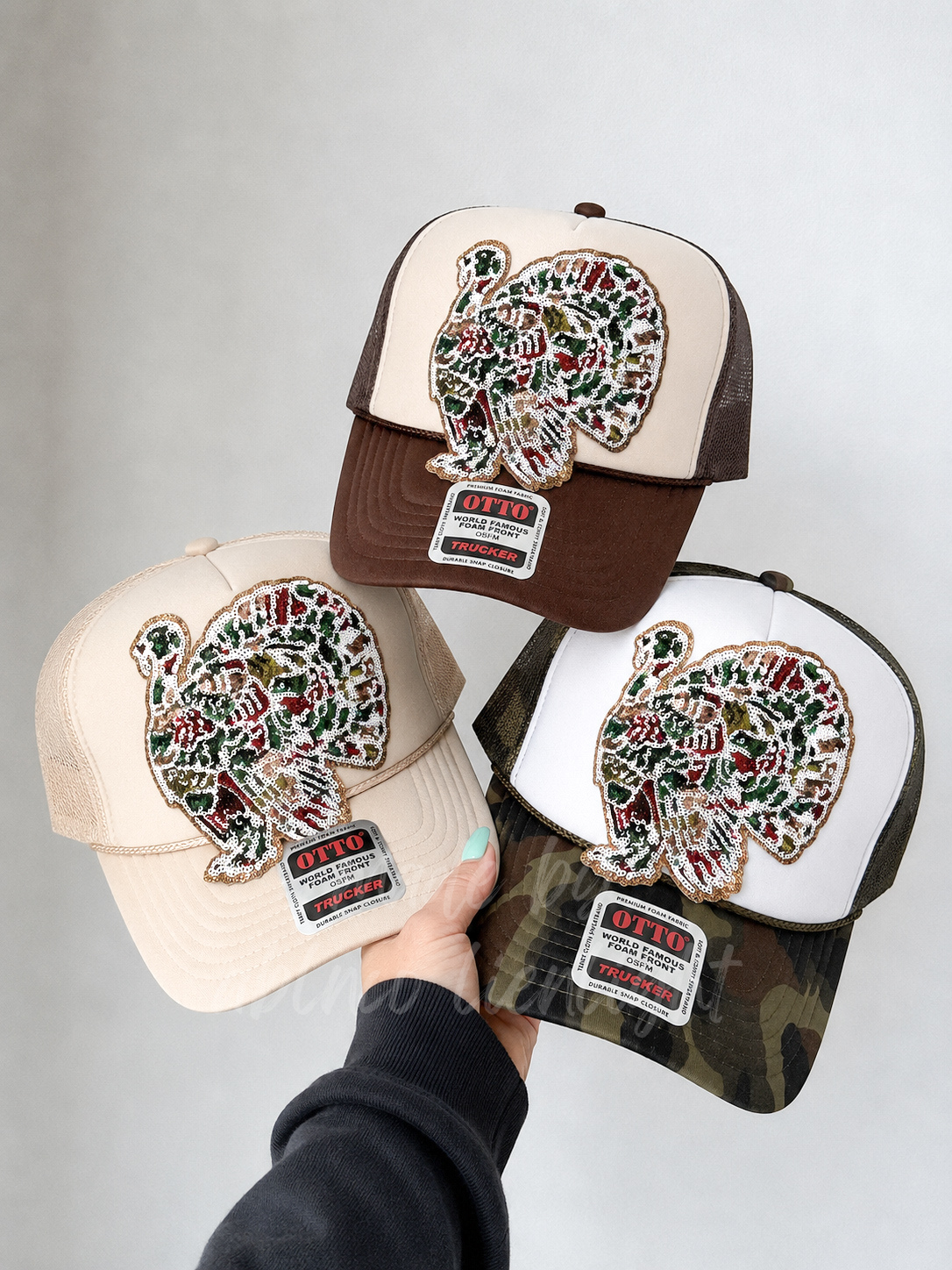 Sequin Camo Turkey Otto Trucker Hat