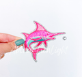 Marlin Fish Fishing Pink Sequin Patch
