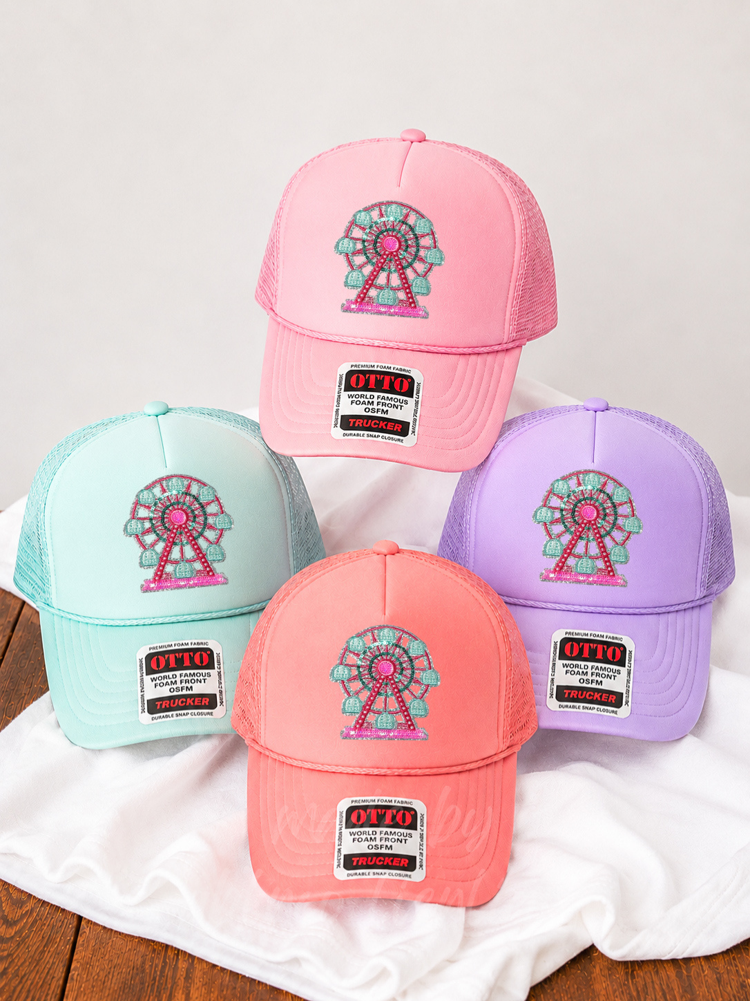 Ferris wheel Fair Summer Patch Otto Trucker Hat