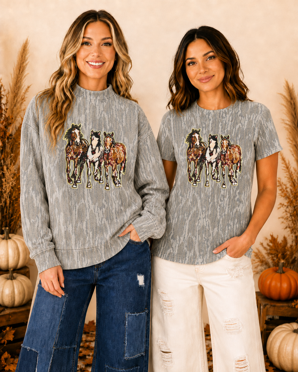 Great Outdoors Hunting Patch Mossy Oak Bottomland Mockneck Crew
