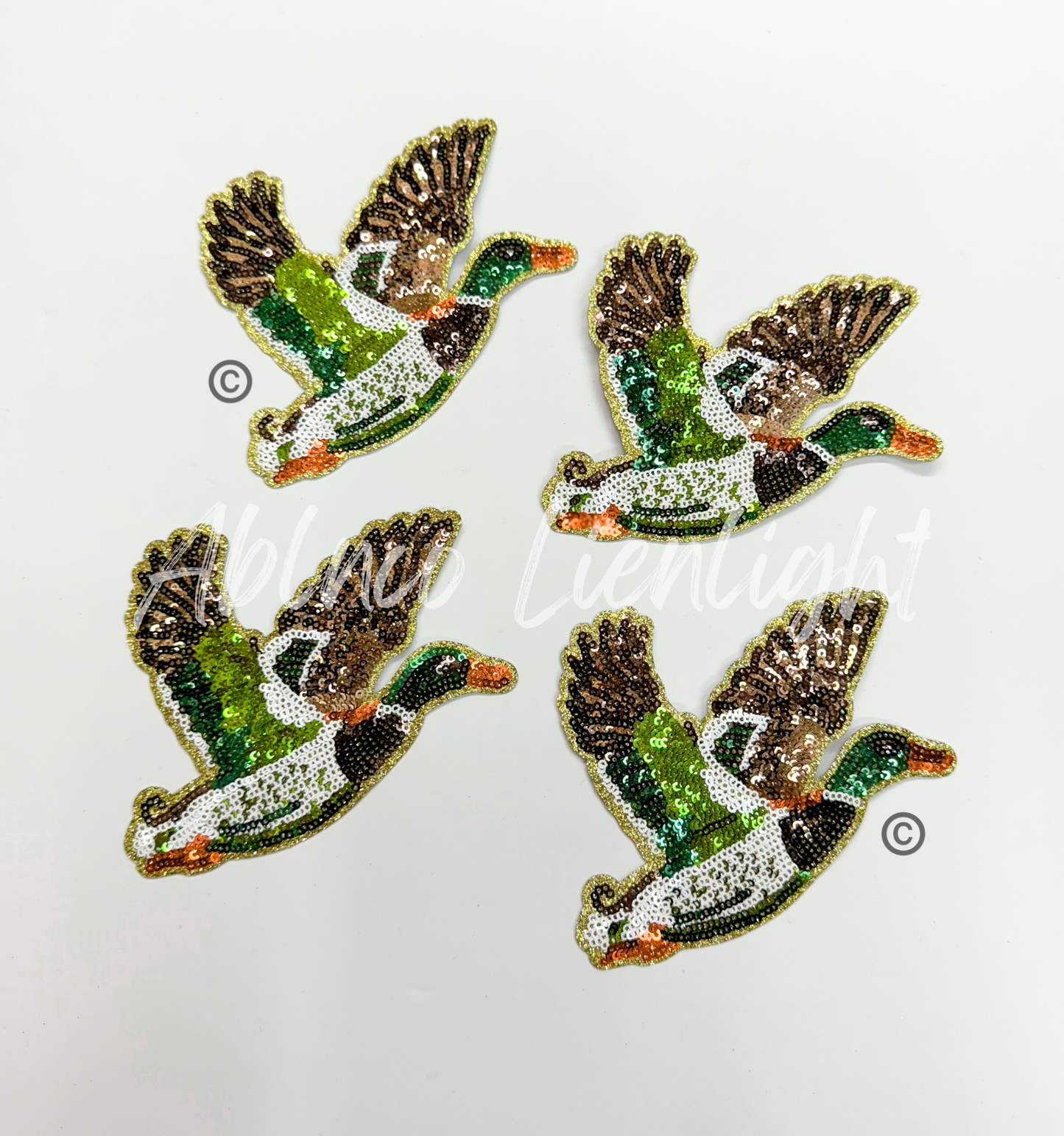 Small Mallard Duck Hunting Sequins Patch