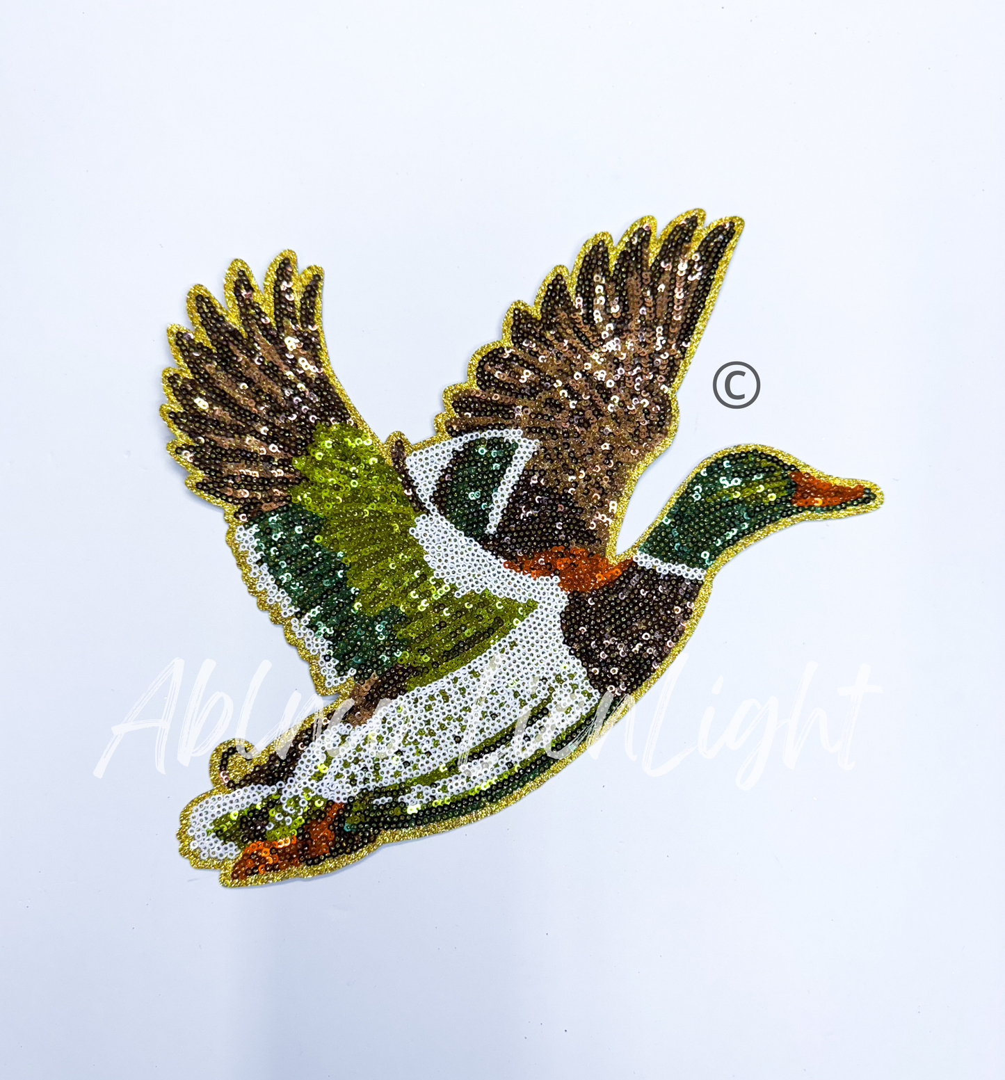 Large Mallard Duck Hunting Sequins Patch