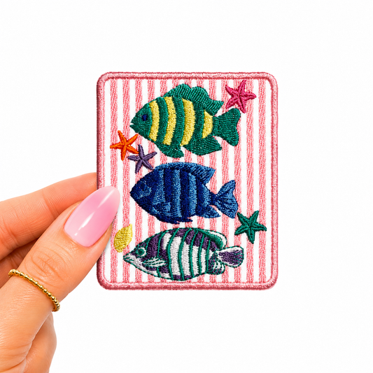 Colorful Fish Trio Summer Embroidery Patch