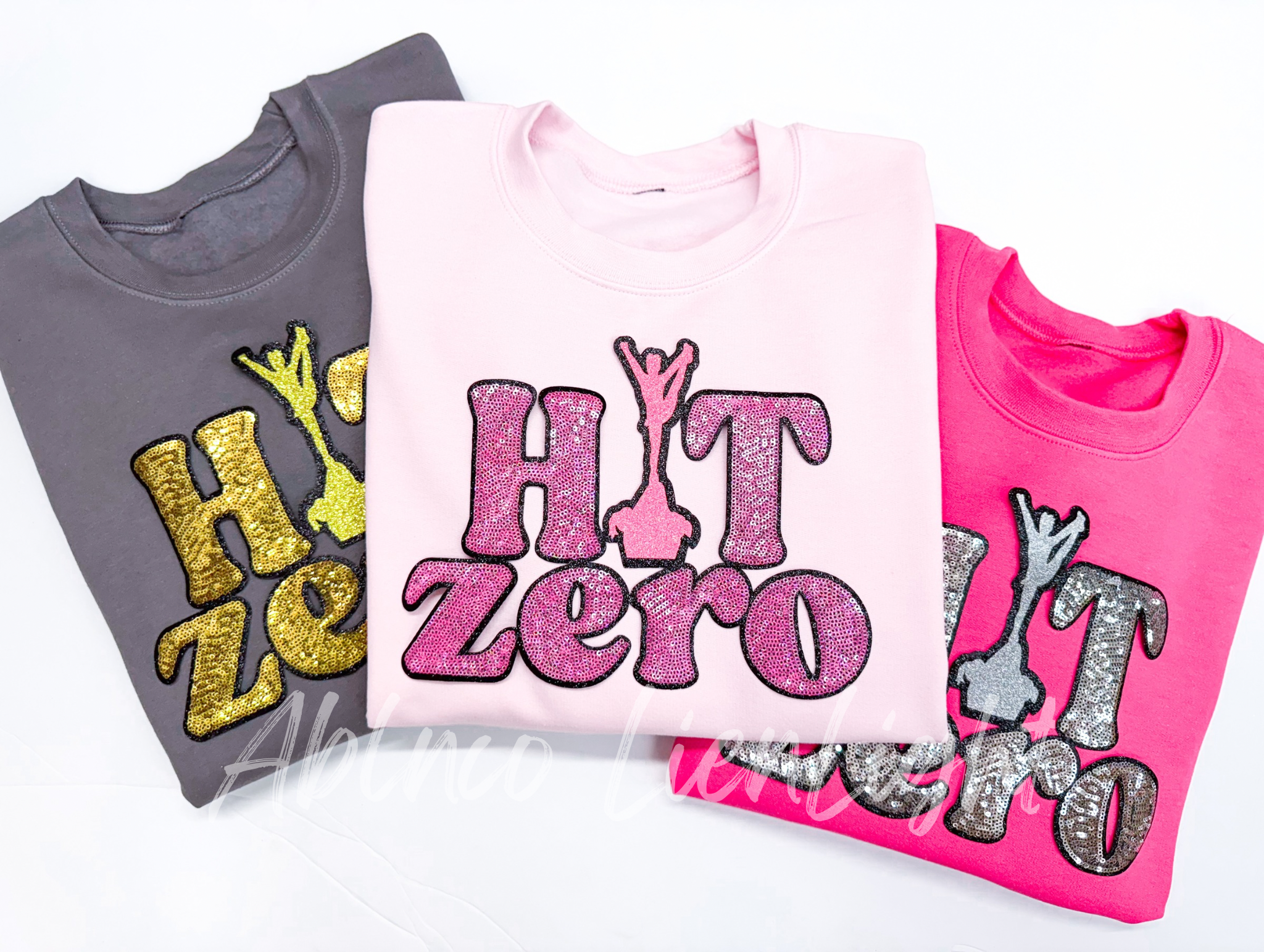 Hit Zero Cheer Gold Sequin Glitter Patch - Large
