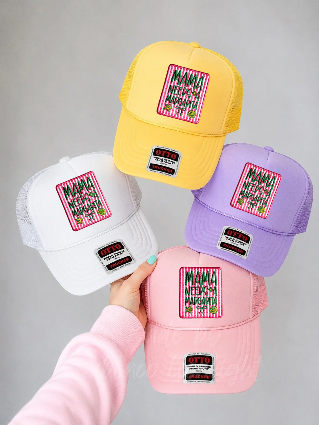 Mama Needs A Margarita Summer Embroidery Patch Otto Trucker Hat