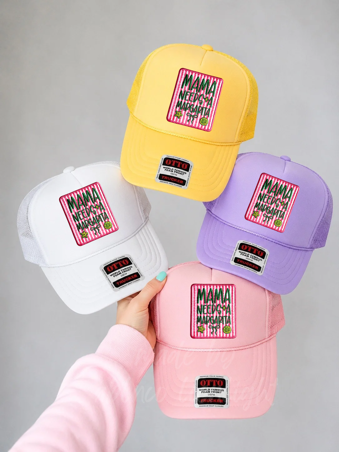 Mama Needs A Margarita Summer Embroidery Patch Otto Trucker Hat