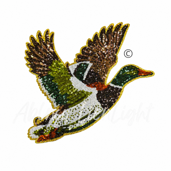 Mallard Duck Hunting Sequin Patch - Large