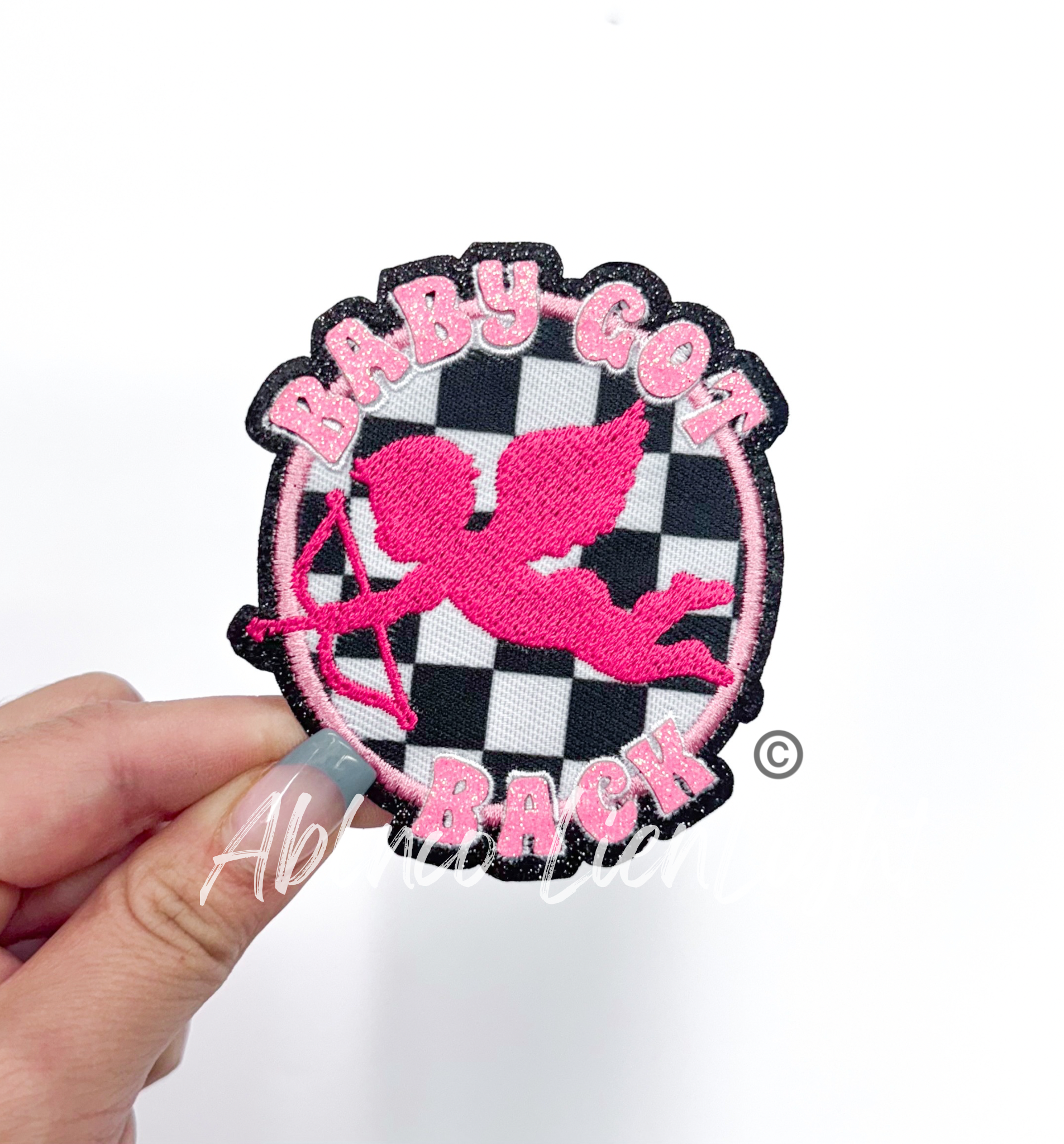 Baby Got Back Cupid Glitter Embroidery Valentines Day Patch