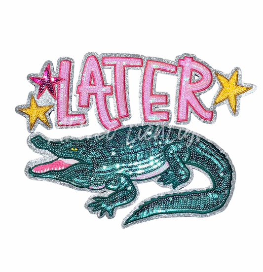 Later Gator Summer Sequin Patch - Large
