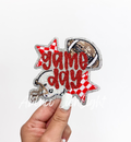 Red Game Day Checkered Football Sequin Patch