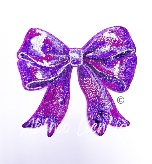 Cherry Cherries Pink Bow Sequins Patch