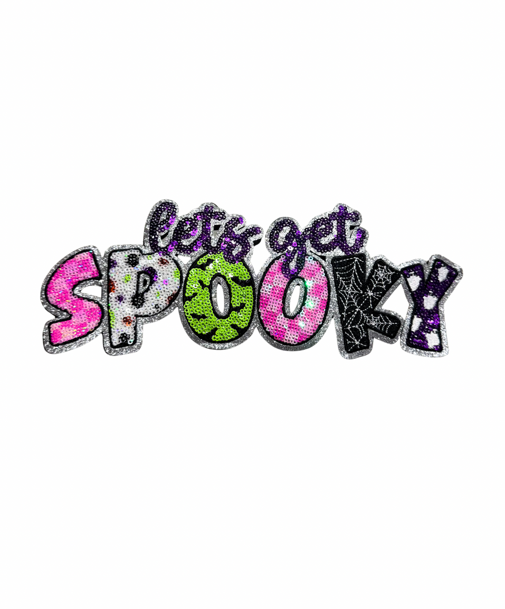 Lets Get Spooky Halloween Sequin Patch - Large