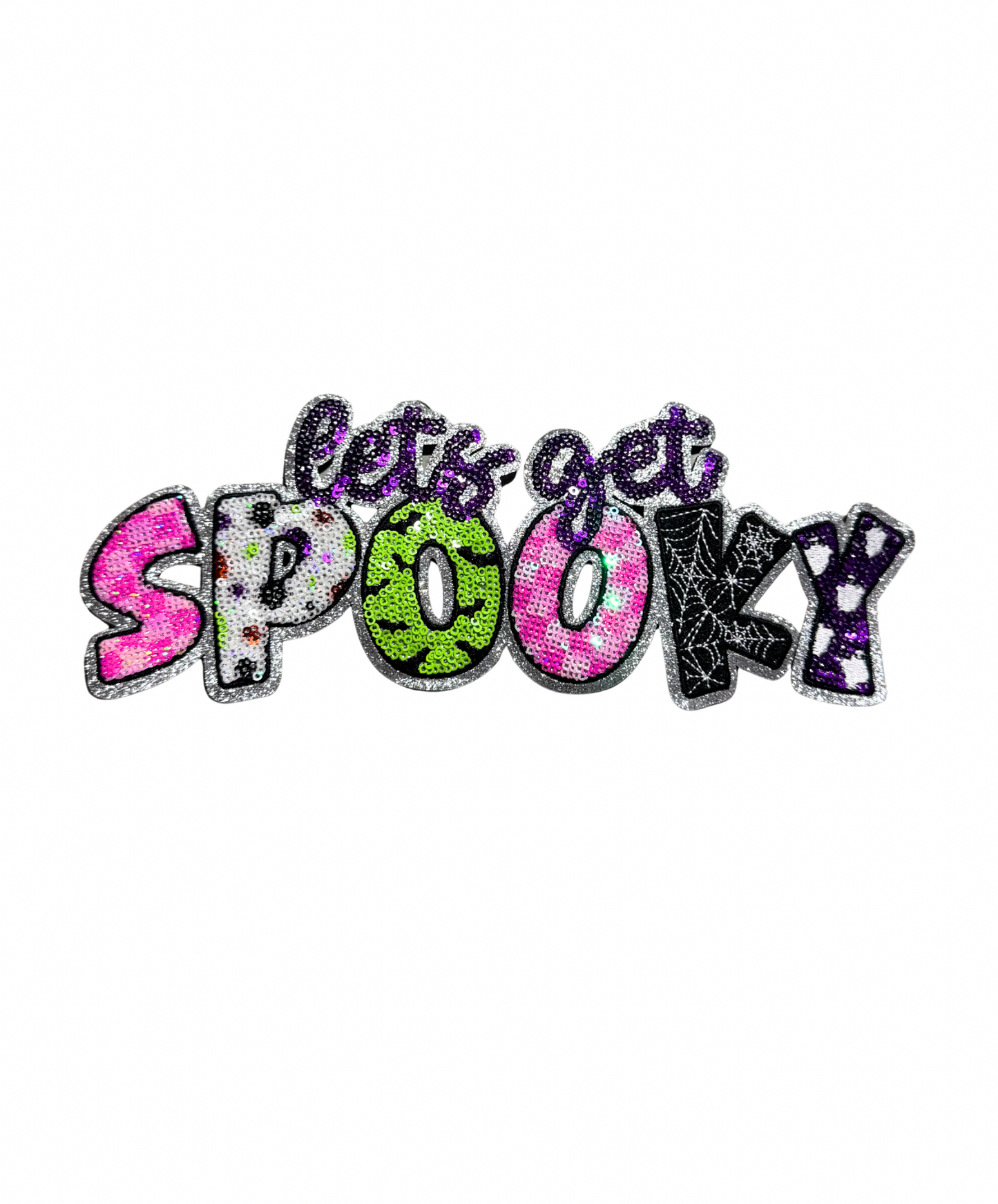 Lets Get Spooky Halloween Sequin Patch - Large