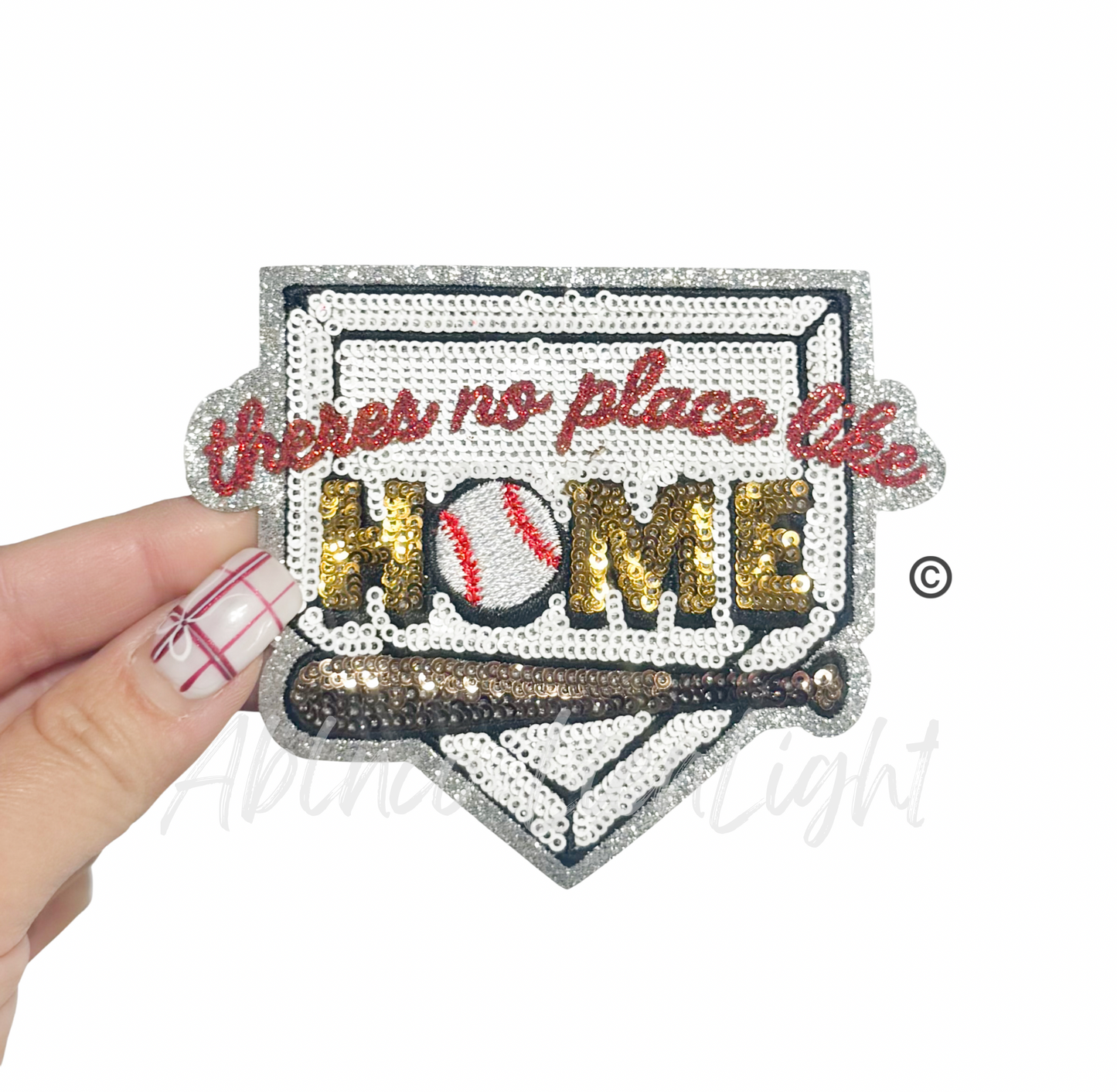 Baseball There’s no place like Home Sequins Patch - Small