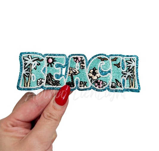 Beach Embroidery Patch