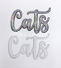 Cats Mascot Script Sequin Patch - Large