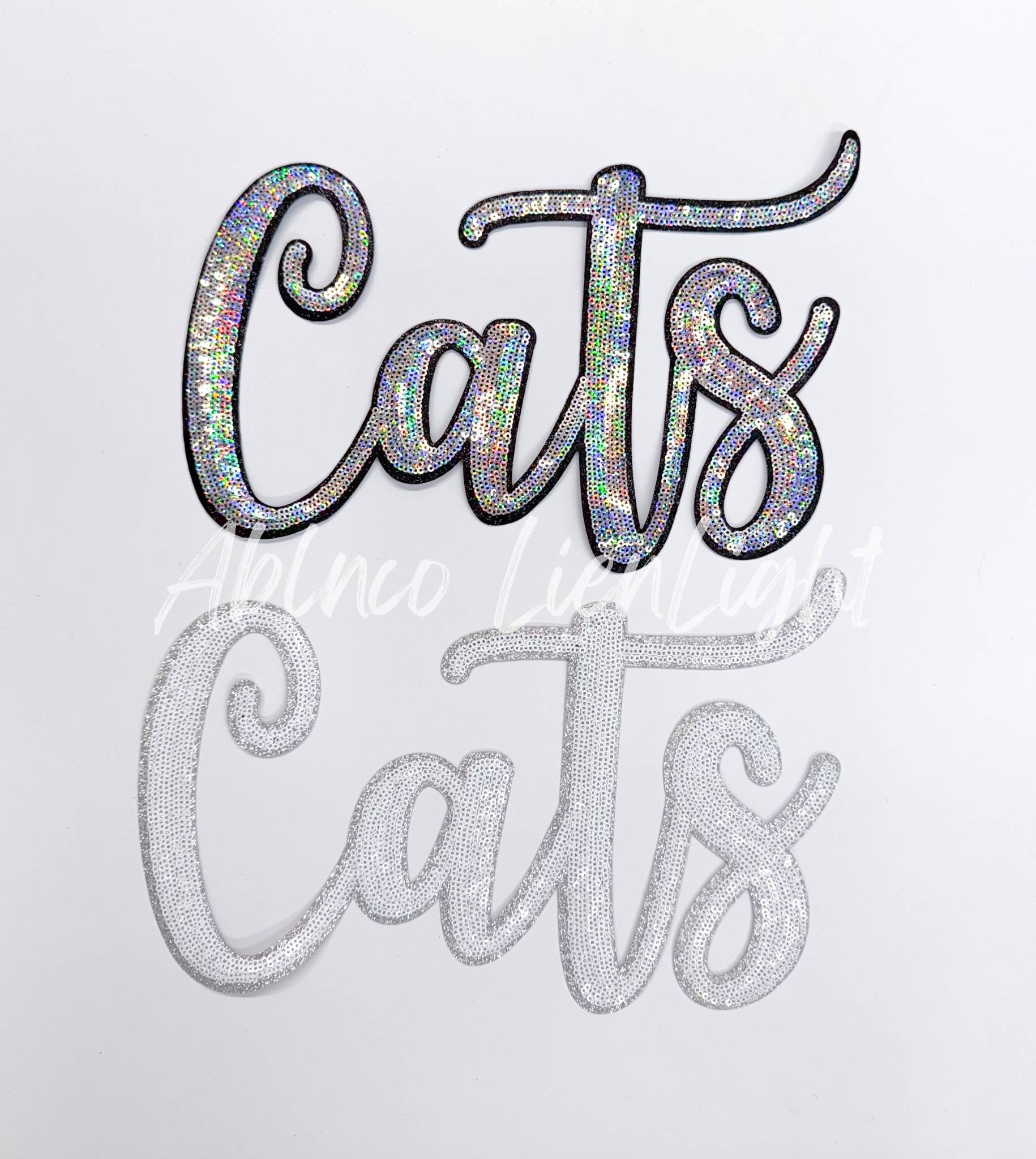 Cats Mascot Script Sequin Patch - Large