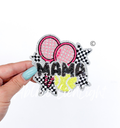 Tennis Mama Checkered Star Sequin Patch - Small