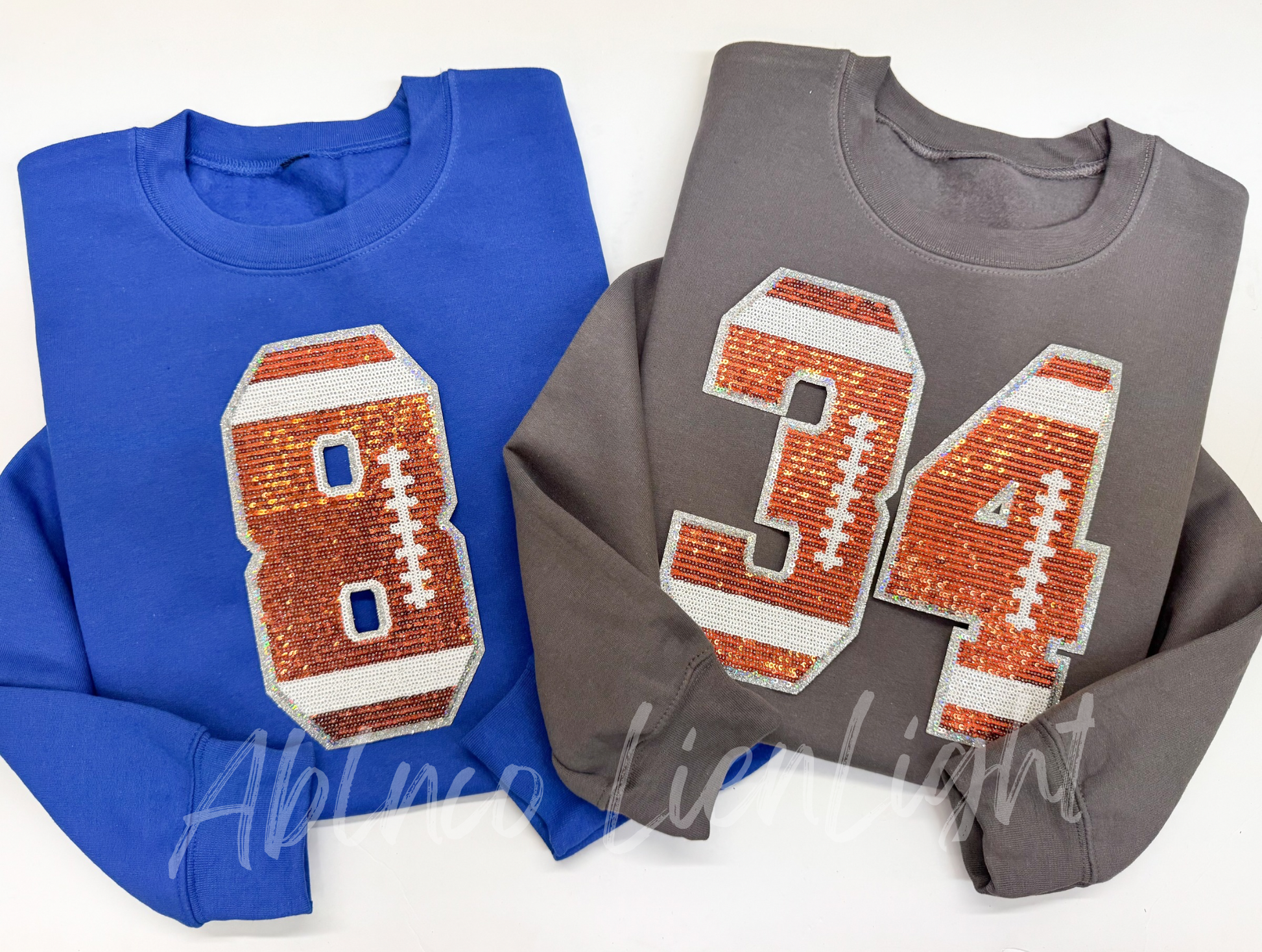 Sequin Football Numbers Patch - Large