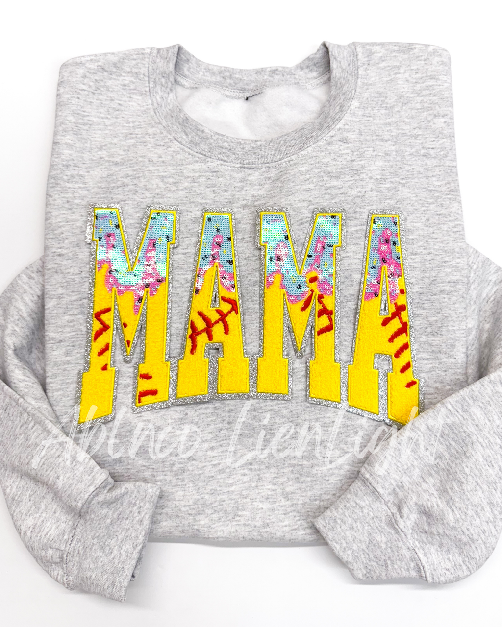 Softball Mama Drip Sequin Patch Shirt