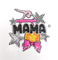 Gymnastics Mama Checkered Star Sequin Patch - Large