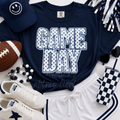 Navy Polka Dots Game Day Sequin Patch Shirt