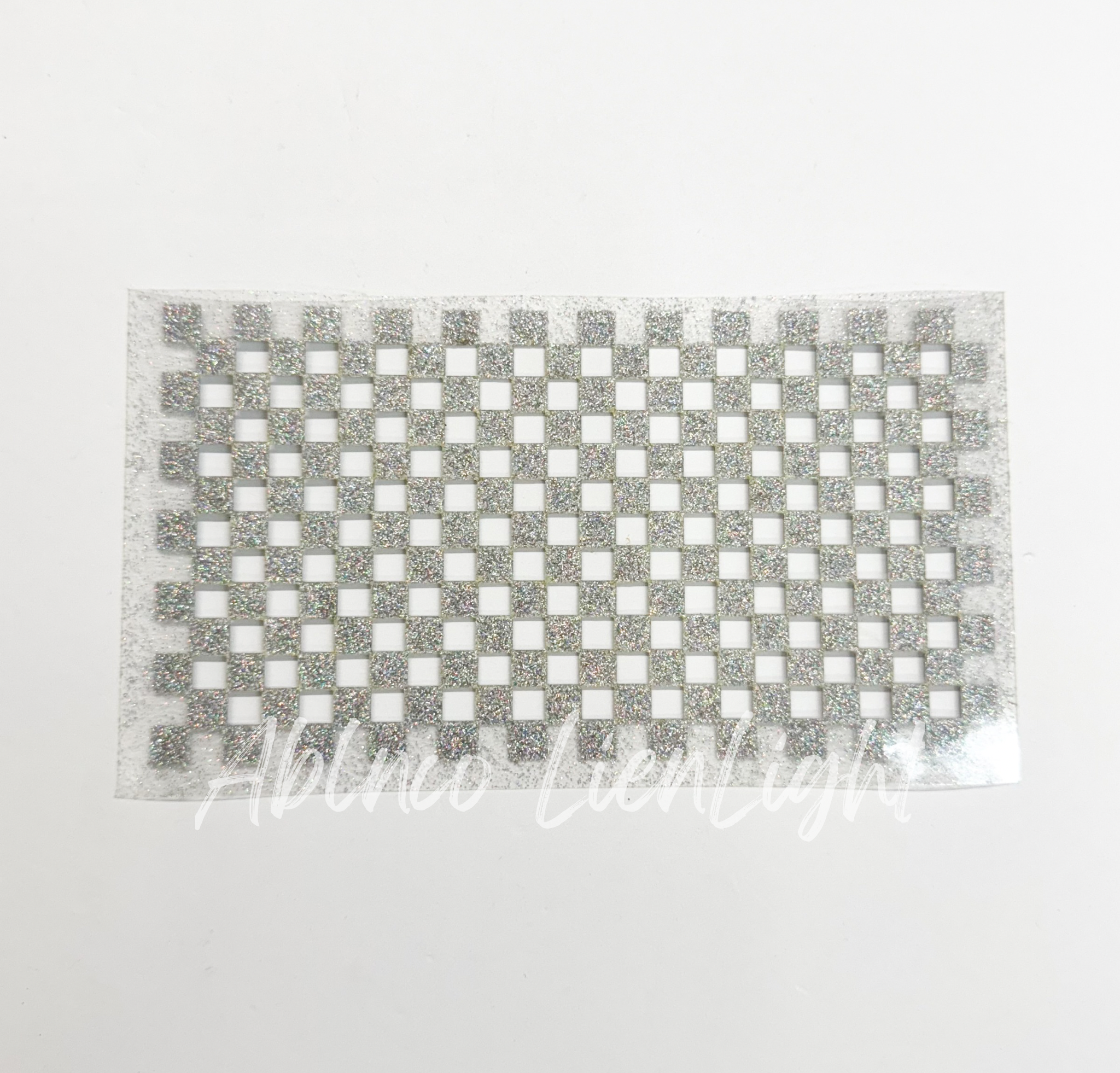 Checkered HTV Glitter Trucker Hat Background Transfer