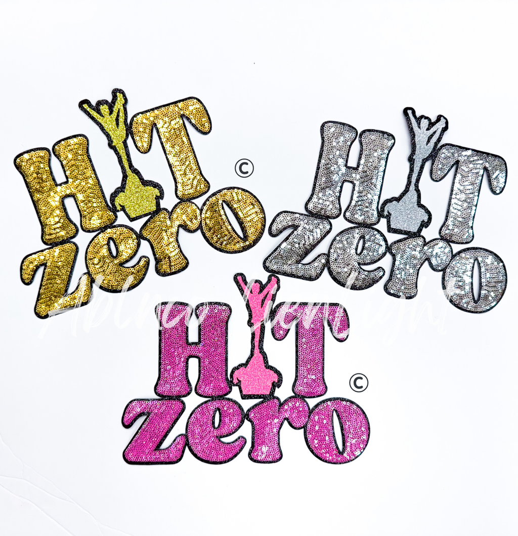 Hit Zero Cheer Pink Sequin Glitter Patch - Large