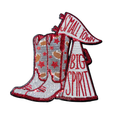 Red Small Town Big Spirit Football Sequin Patch - Large