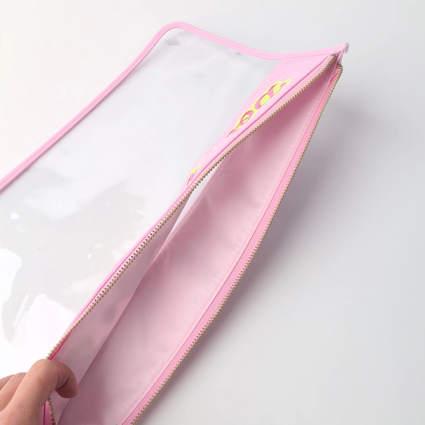 Colorful Embroidered Mahjong Tiles Clear Zipper Pouch Bag