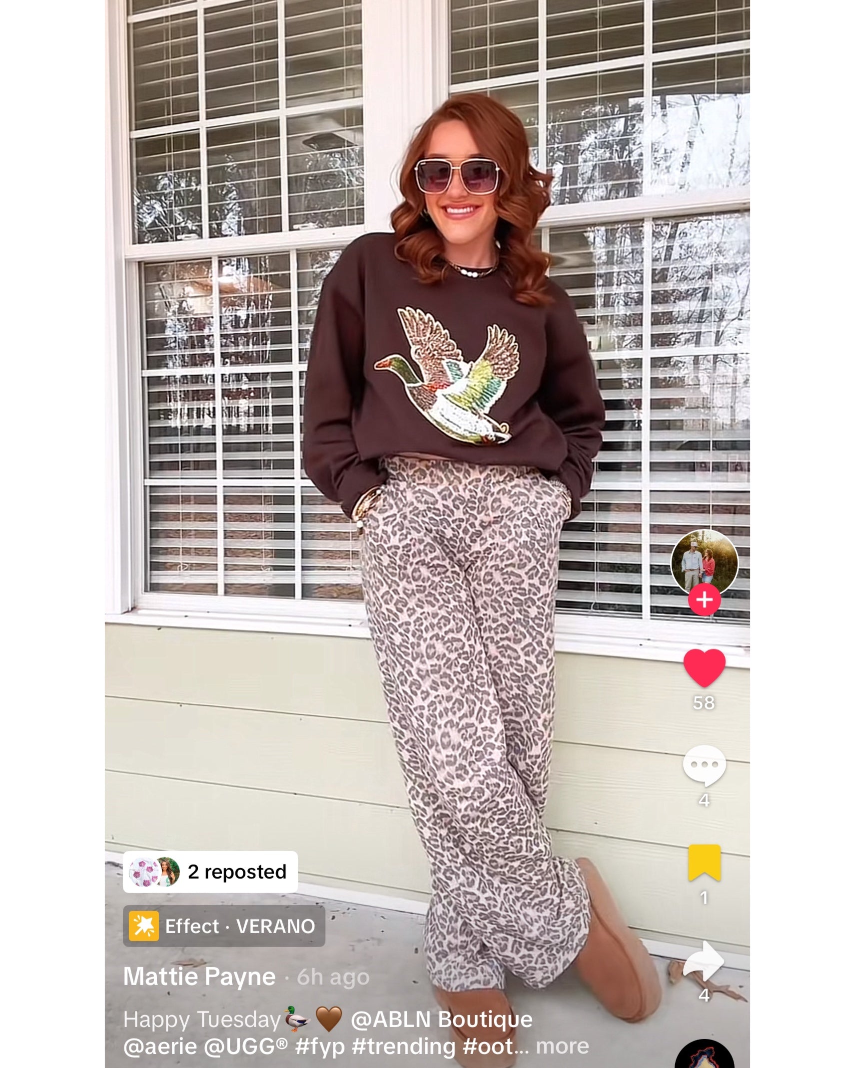 Mallard Duck Sequin Patch Sweatshirt