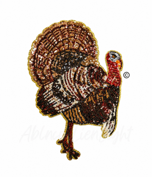Turkey Hunting Sequin Patch - Large