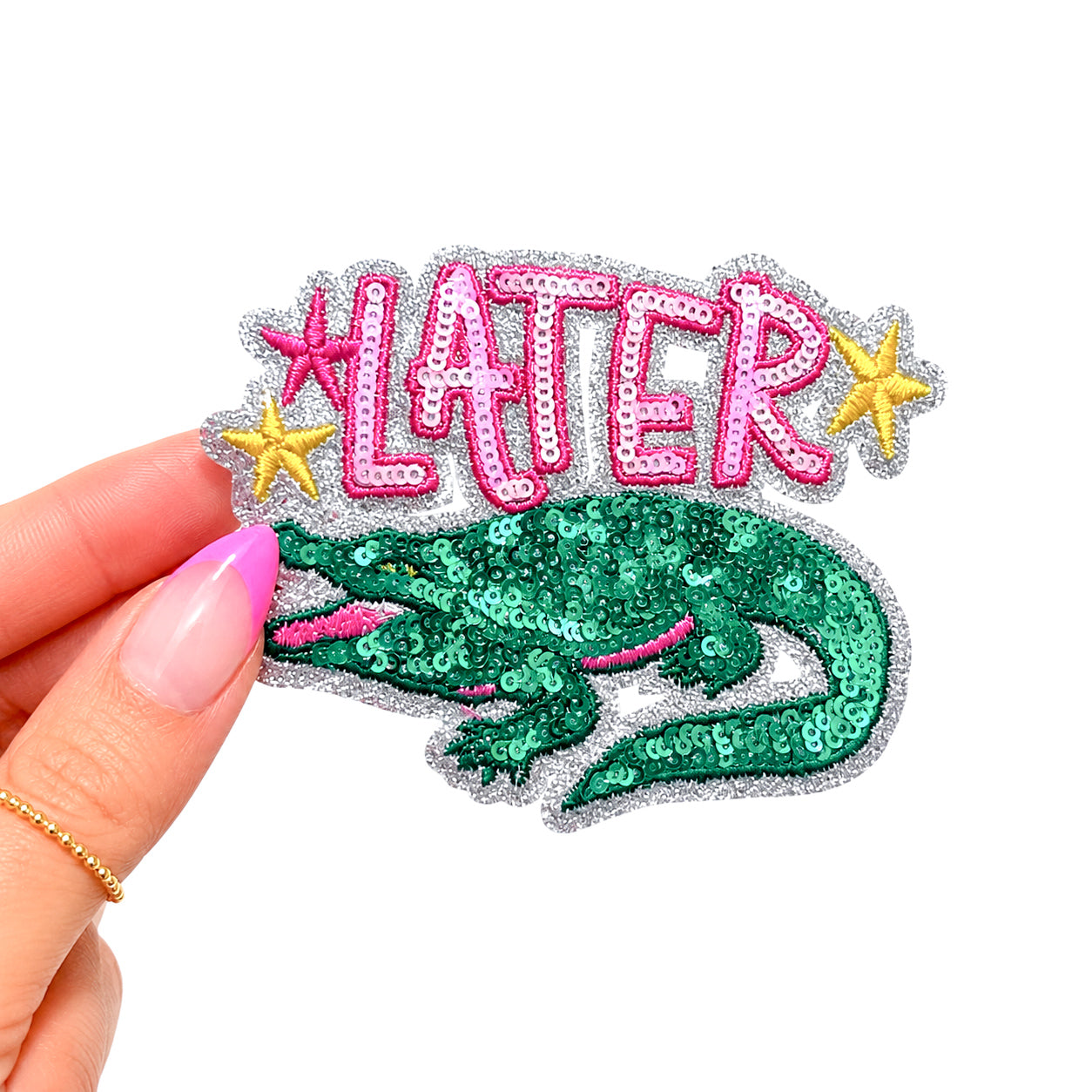 Later Gator Summer Sequin Embroidery Patch - Small