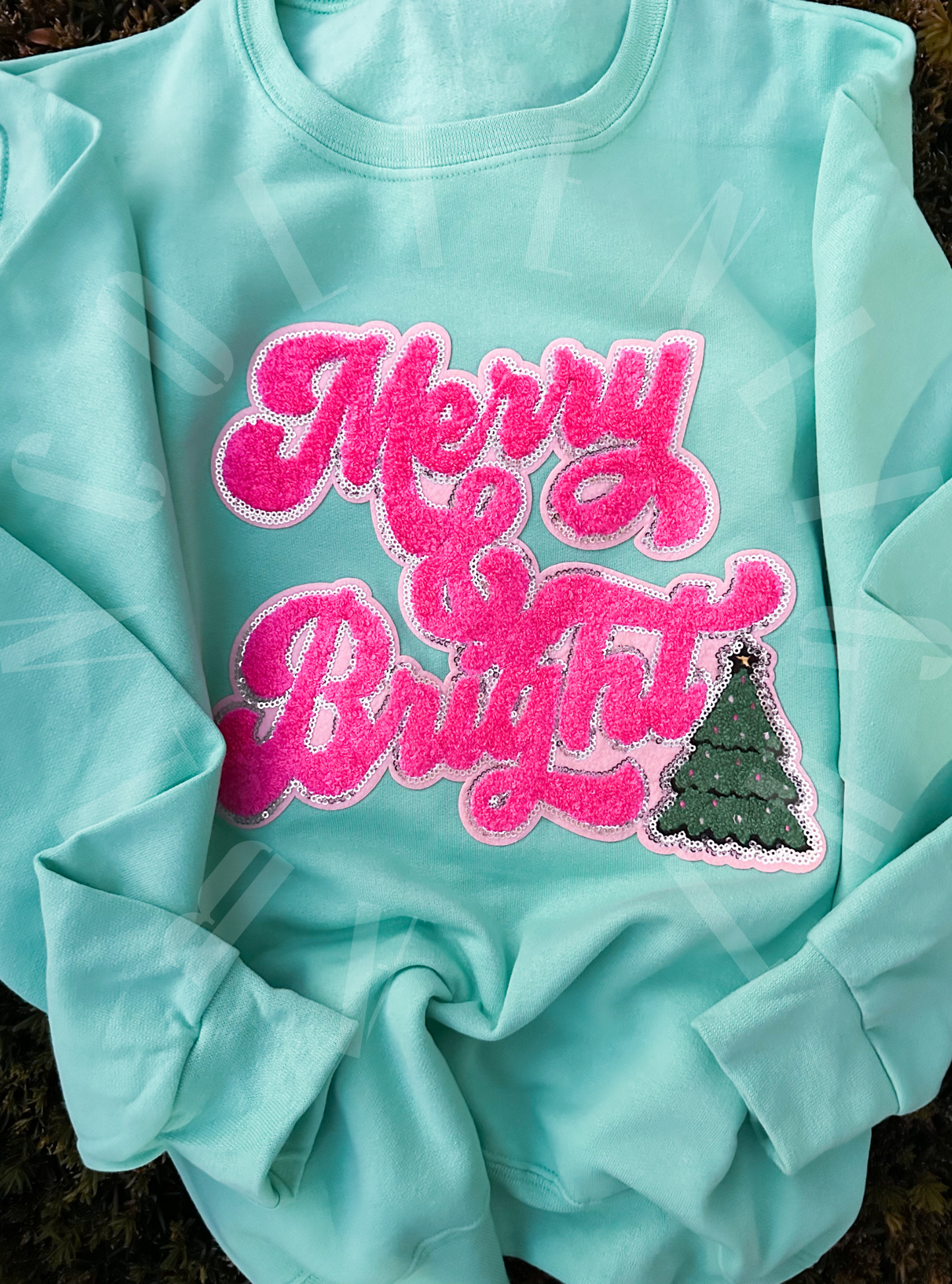 Merry & Bright Pink Christmas Sweatshirt