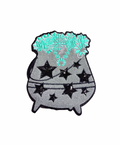 Turquoise Cauldron Halloween Sequin Patch - Large