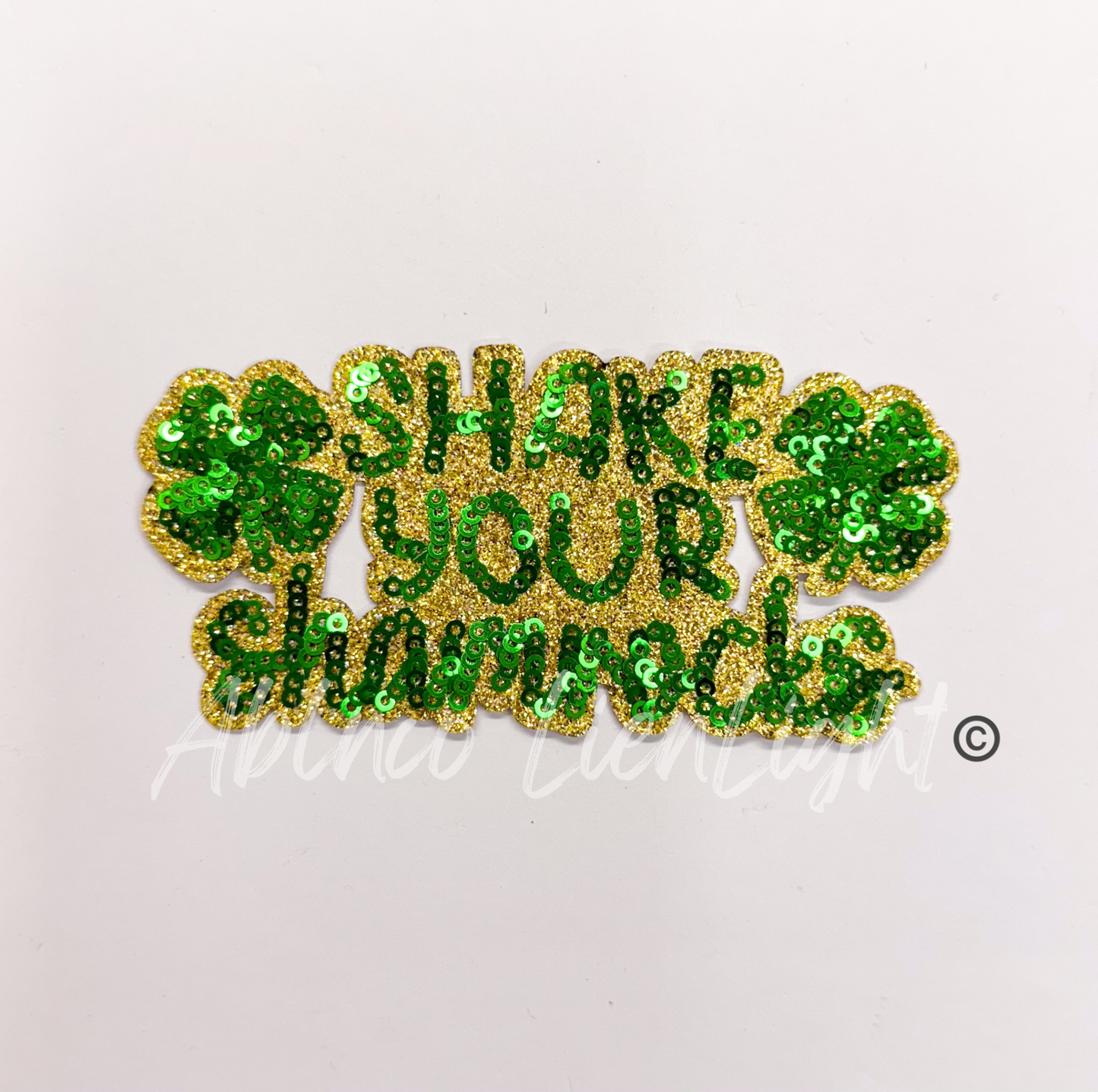 Shake Your Shamrocks St Patricks Day Sequins Patch - Small