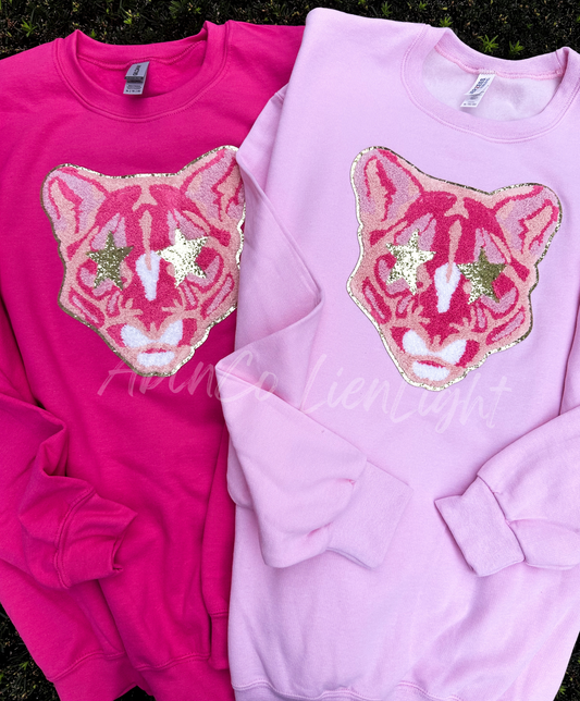 PREPPY PINK MASCOT™ Panther Chenille Patch ONLY Sweatshirt