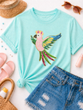 Parrot Summer Sequin Patch Tshirt