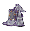 Purple Small Town Big Spirit Football Sequin Patch - Large