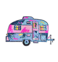 Trailer Camper Camping Pink Sequin Patch - Large