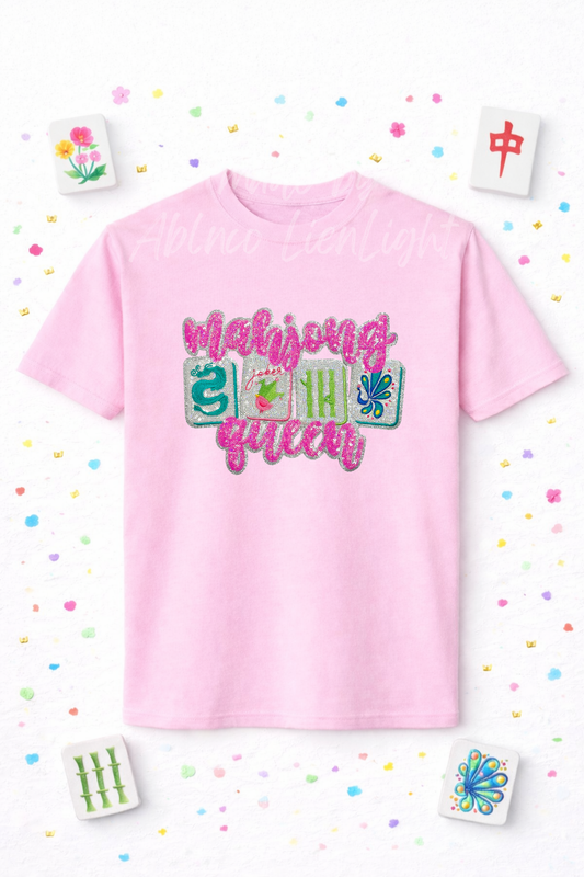 Mahjong Queen Sequin Patch Tshirt