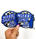 Royal Blue Cheer Squad & Cheer Mom Glitter Embroidery Patch