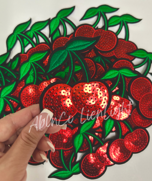 Cherry Sequin Embroidery Patch