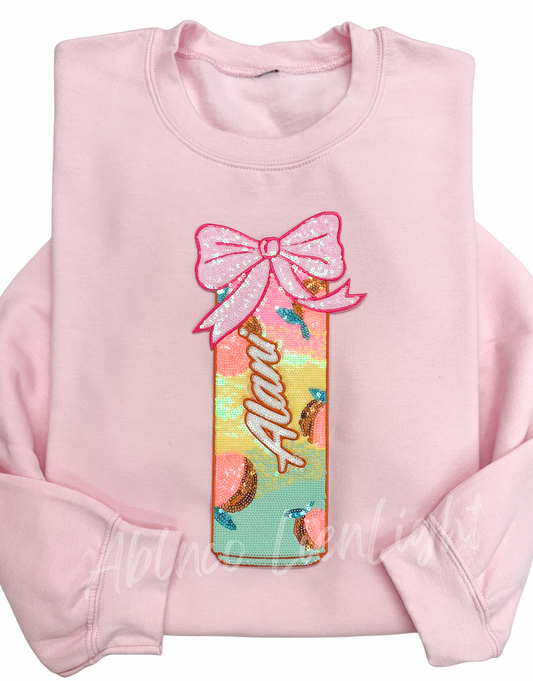 Peach Alani Energy Drink Sequin Patch Sweatshirt