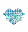 Thank Heaven For Little Boys Blue Checkered Sequin Patch - Large