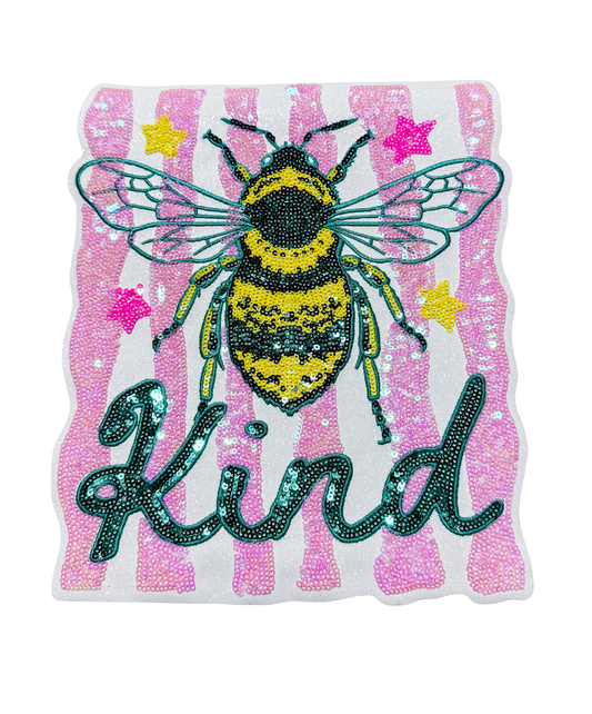 Bee Kind Summer Sequin Patch - Large