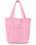 Pink X-Large Canvas Polka Dot Tote Bag
