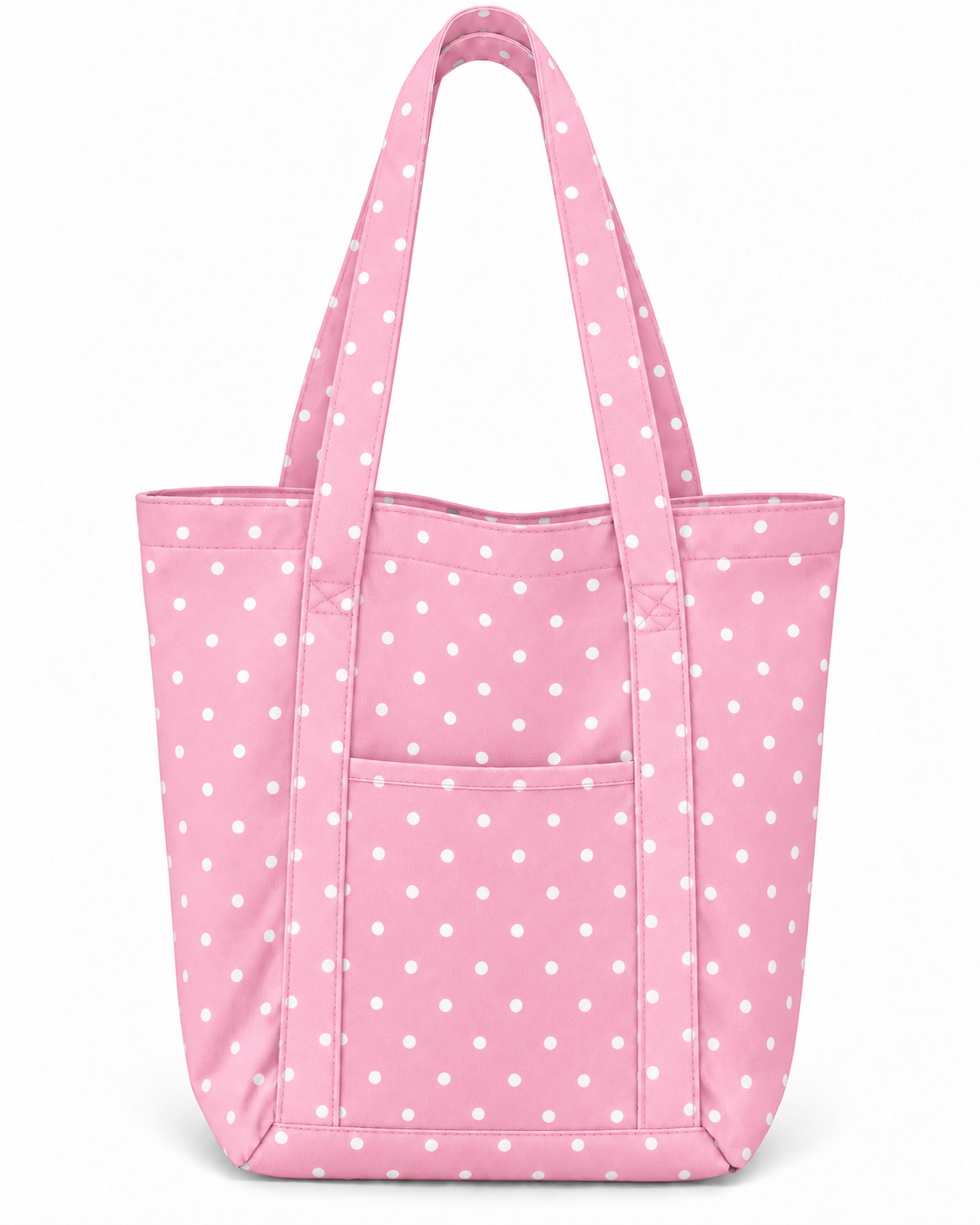 Pink X-Large Canvas Polka Dot Tote Bag