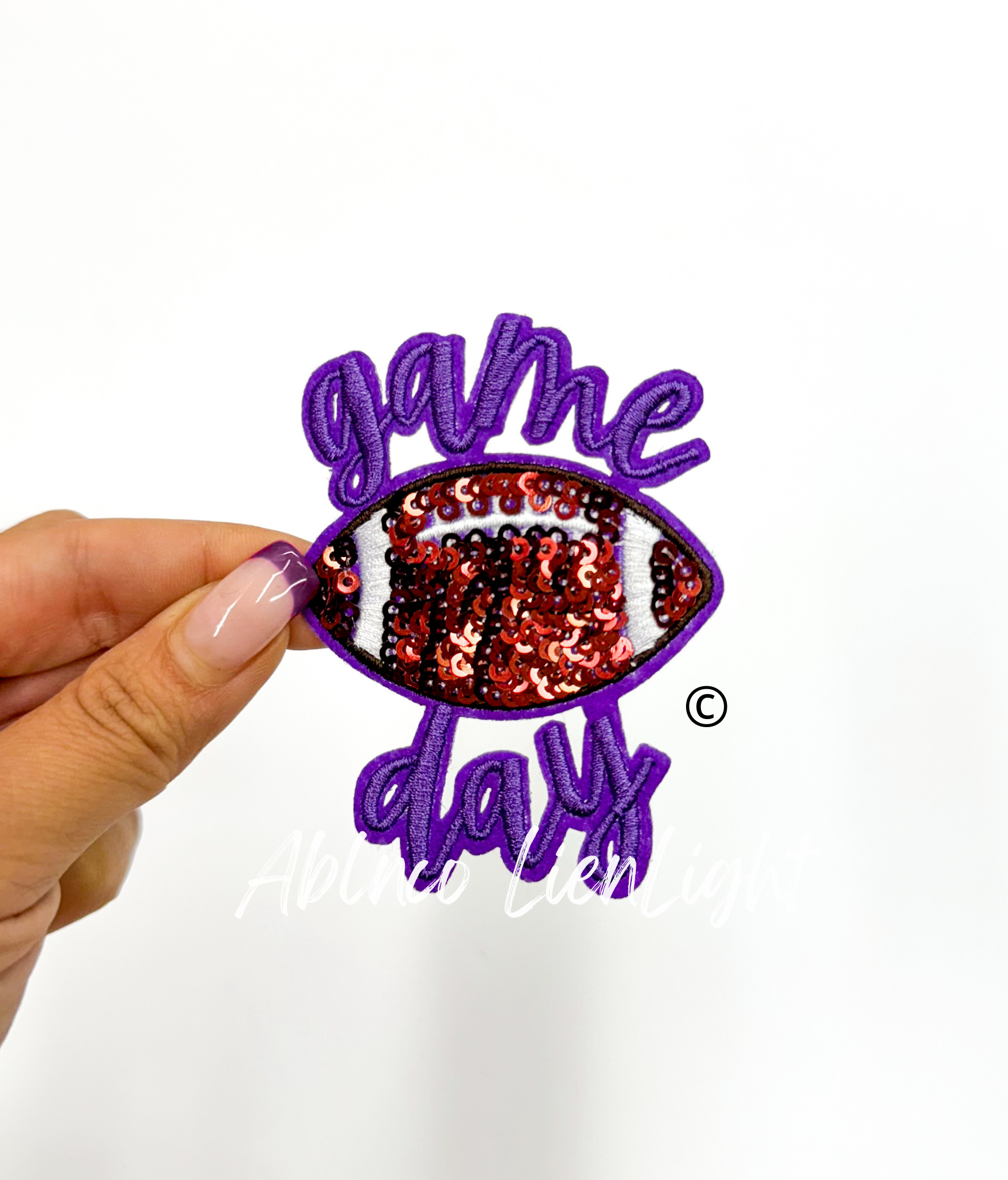 Football Game Day Embroidery Sequin Patch - Small ( 3'')